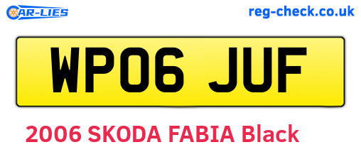 WP06JUF are the vehicle registration plates.