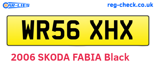 WR56XHX are the vehicle registration plates.