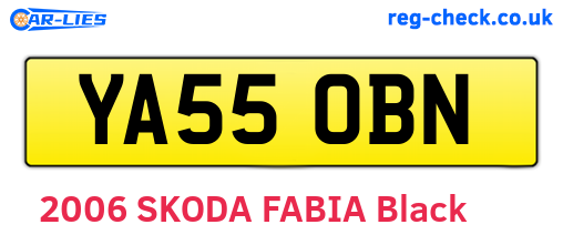 YA55OBN are the vehicle registration plates.