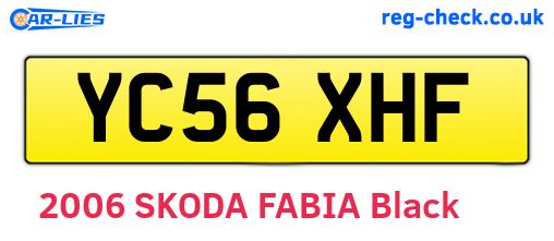 YC56XHF are the vehicle registration plates.