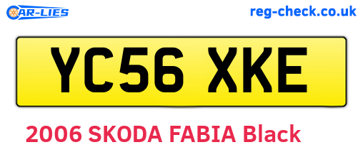 YC56XKE are the vehicle registration plates.