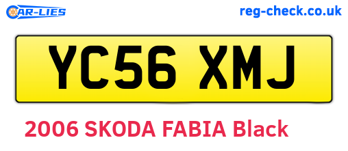 YC56XMJ are the vehicle registration plates.