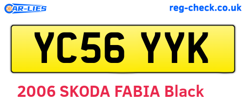 YC56YYK are the vehicle registration plates.