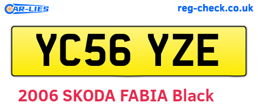 YC56YZE are the vehicle registration plates.
