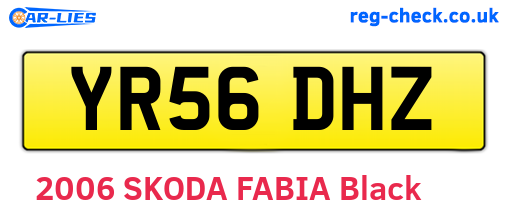 YR56DHZ are the vehicle registration plates.
