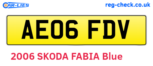 AE06FDV are the vehicle registration plates.