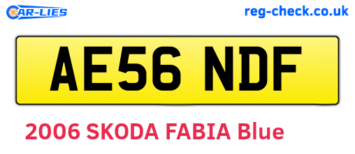 AE56NDF are the vehicle registration plates.