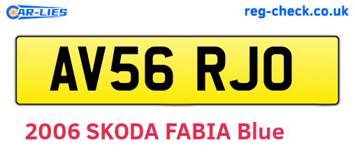 AV56RJO are the vehicle registration plates.