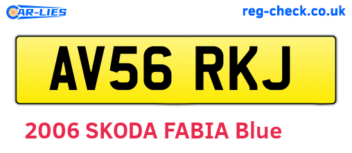 AV56RKJ are the vehicle registration plates.