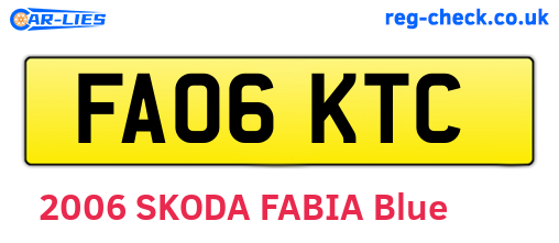 FA06KTC are the vehicle registration plates.
