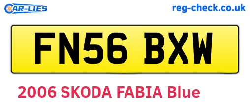 FN56BXW are the vehicle registration plates.