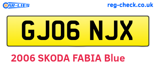 GJ06NJX are the vehicle registration plates.