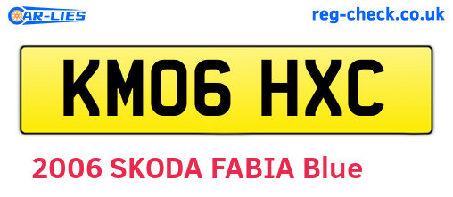 KM06HXC are the vehicle registration plates.
