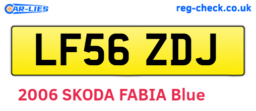 LF56ZDJ are the vehicle registration plates.