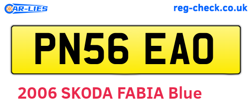 PN56EAO are the vehicle registration plates.