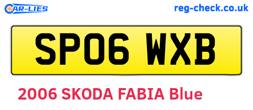 SP06WXB are the vehicle registration plates.