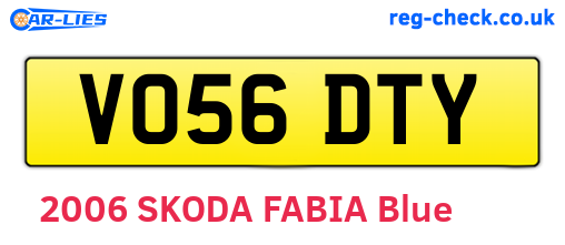 VO56DTY are the vehicle registration plates.