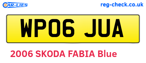 WP06JUA are the vehicle registration plates.