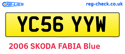 YC56YYW are the vehicle registration plates.