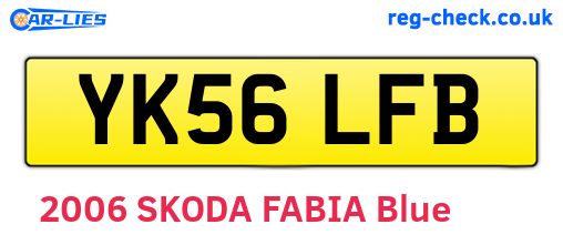 YK56LFB are the vehicle registration plates.