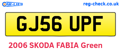 GJ56UPF are the vehicle registration plates.