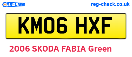 KM06HXF are the vehicle registration plates.