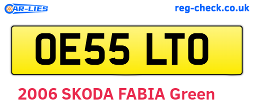 OE55LTO are the vehicle registration plates.