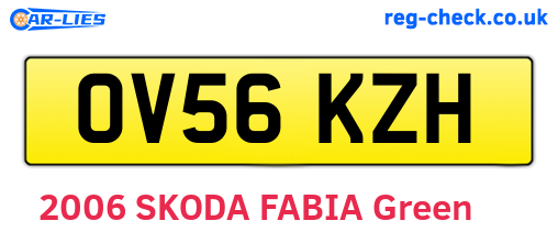 OV56KZH are the vehicle registration plates.