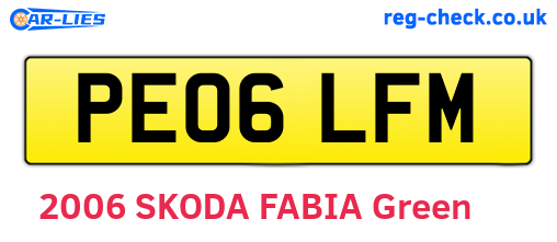 PE06LFM are the vehicle registration plates.