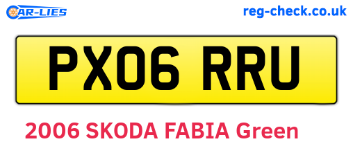 PX06RRU are the vehicle registration plates.