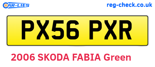PX56PXR are the vehicle registration plates.