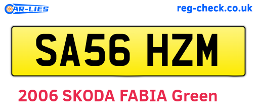 SA56HZM are the vehicle registration plates.