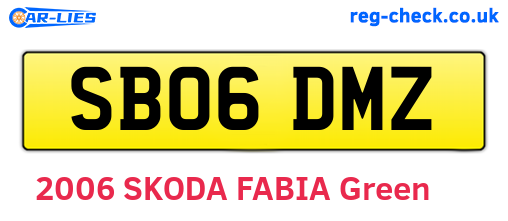 SB06DMZ are the vehicle registration plates.
