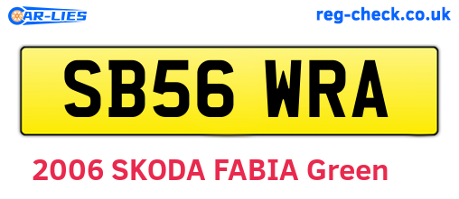SB56WRA are the vehicle registration plates.