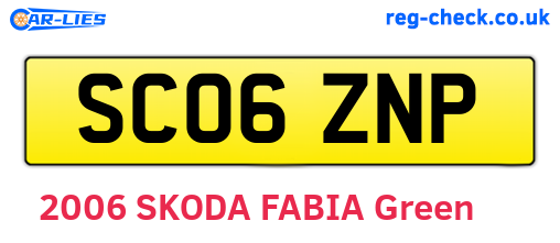 SC06ZNP are the vehicle registration plates.