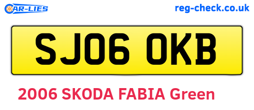 SJ06OKB are the vehicle registration plates.