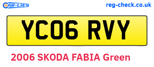 YC06RVY are the vehicle registration plates.