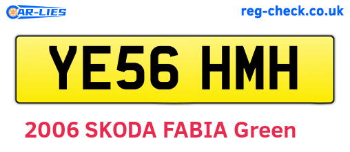 YE56HMH are the vehicle registration plates.