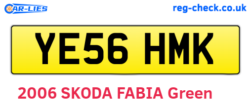 YE56HMK are the vehicle registration plates.