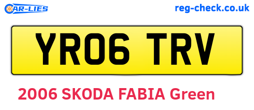 YR06TRV are the vehicle registration plates.