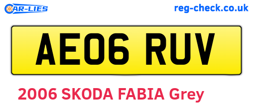 AE06RUV are the vehicle registration plates.