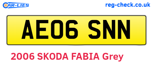 AE06SNN are the vehicle registration plates.