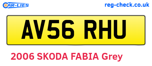 AV56RHU are the vehicle registration plates.