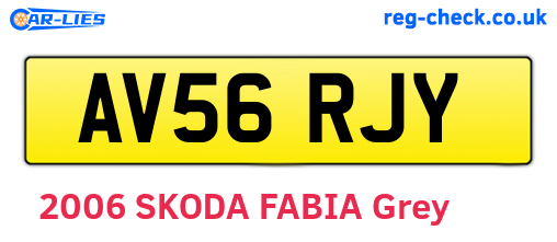 AV56RJY are the vehicle registration plates.