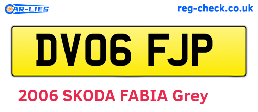 DV06FJP are the vehicle registration plates.