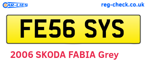 FE56SYS are the vehicle registration plates.