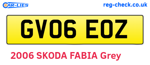 GV06EOZ are the vehicle registration plates.
