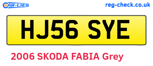 HJ56SYE are the vehicle registration plates.