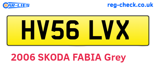 HV56LVX are the vehicle registration plates.