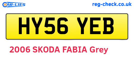 HY56YEB are the vehicle registration plates.